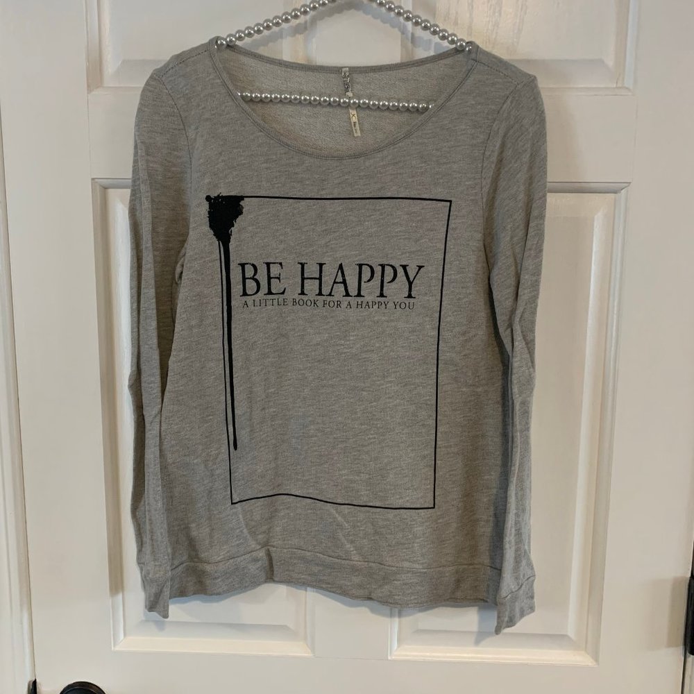JC Fits Inc Juniors Long Sleeve Thin Knit Graphic Sweater Size M